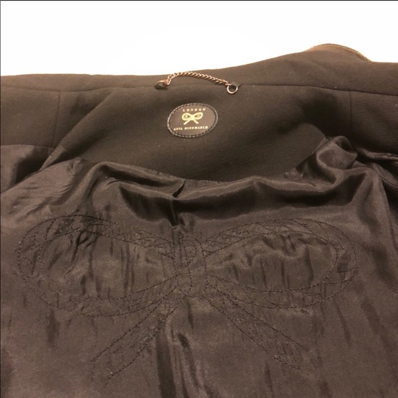 Auth ANYA HINDMARCH Virgin Wool Double-Breasted Coat Size M - Picture 6 of 10